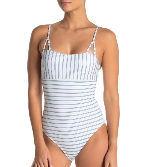 Splendid Pinstripe One-Piece Swimsuit - Picture 1 of 6